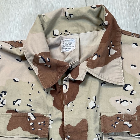 DESERT STORM BDU SHIRT COAT CAMOUFLAGE DESERT 6 COLOR Med-XX-Short EUC - Picture 6 of 7